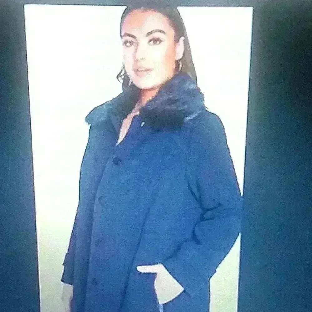 CITY CHIC FUR LINED COAT size 24 w